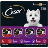 CESAR Adult Wet Dog Food Classic Loaf in Sauce Beef Recipe, Filet Mignon, Grilled Chicken and Porterhouse Steak Variety Pack, 3.5 oz. Easy Peel Trays (Pack of 24) Beef, Filet Mignon, Chicken, Steak 3.5 Ounce (Pack of 24)